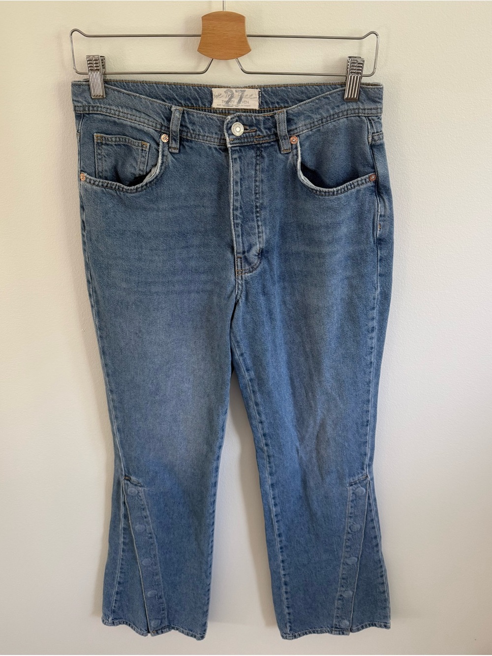 Free People Snap Button Bottom Flare Jeans